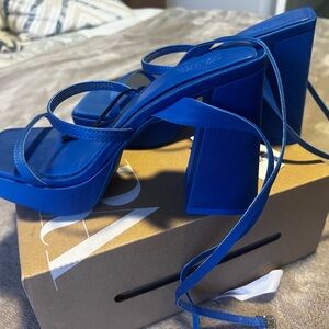 Zara Vibrant Blue Strappy Heels